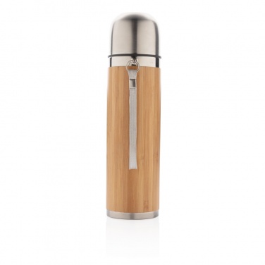 Logo trade corporate gifts image of: Bamboo vacuum travel flask